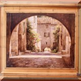 A01. Leonard Wren “La Coeur De Village” limited edition signed giclee on canvas. Frame: 33”h x 39”w 